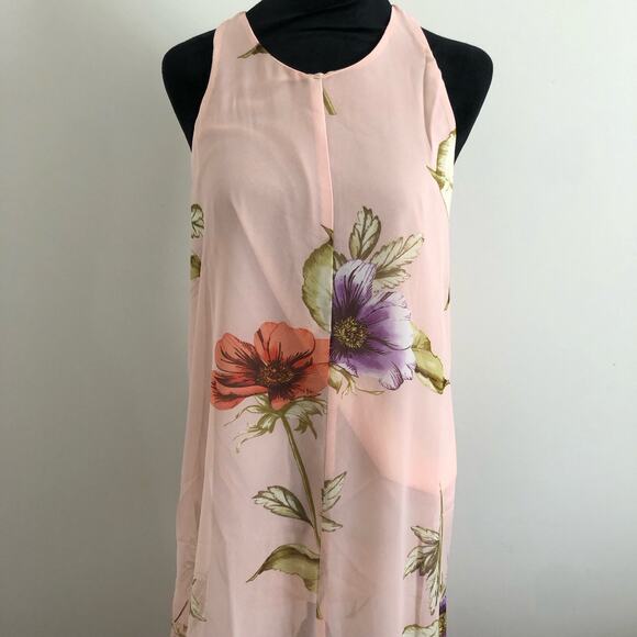 Three Eighty Two Women's‎ Floral Chiffon Maxi Dress M Sheer Halter Neck Gown NWT - Picture 3 of 9